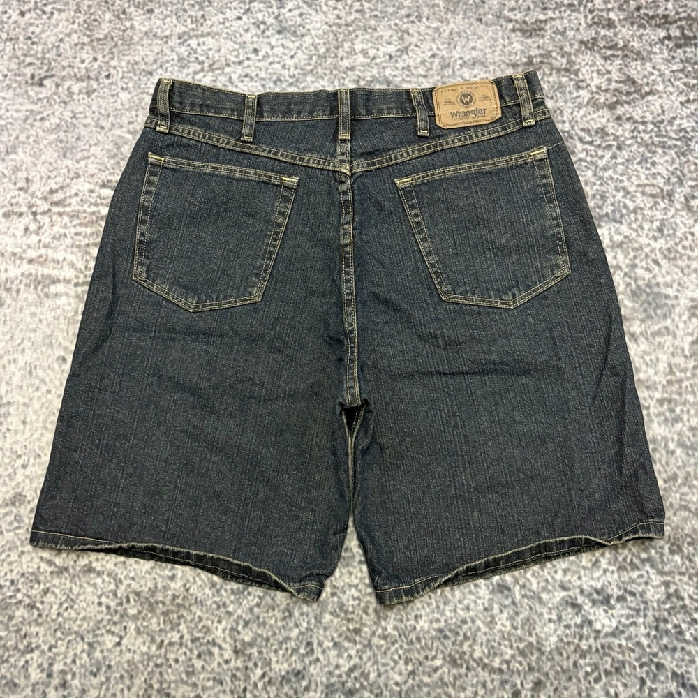 Wrangler Denim Shorts Relaxed Fit Mens 36 Dark Blue Baggy Casual VTG Y2K Jorts